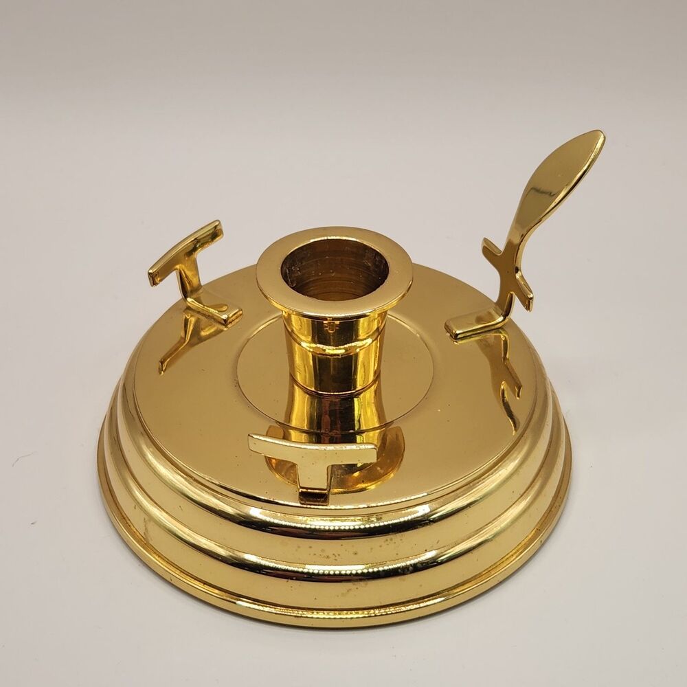 VTG PartyLite P7750 Brass Chamber Lamp Taper Candle Holder Base NOS No Box